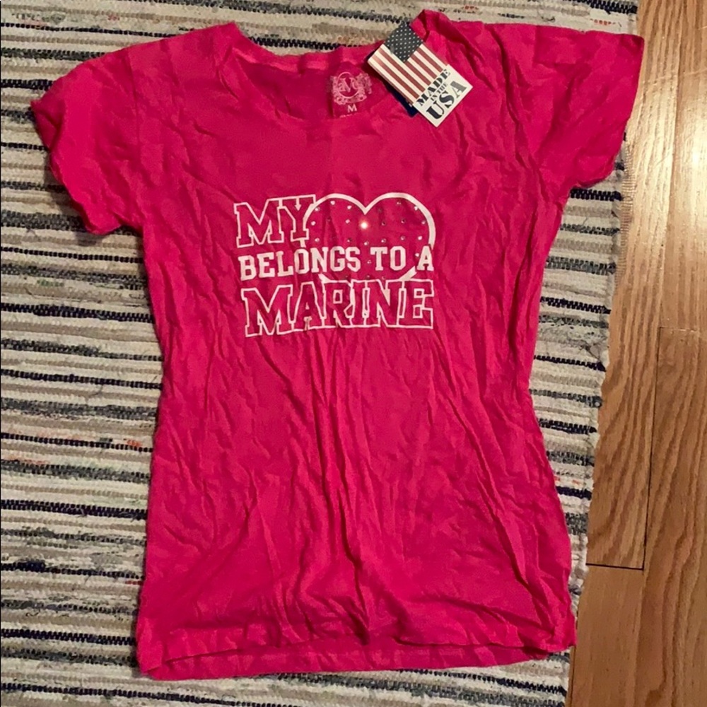 My heart belongs to a marine t shirt